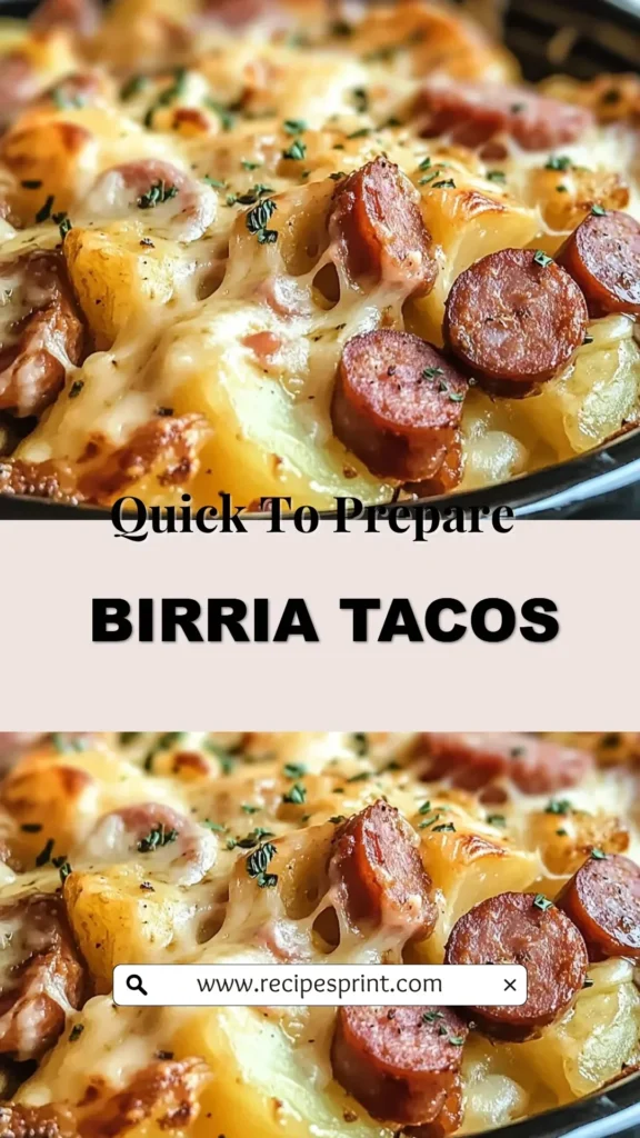 Delicious Birria Tacos served with traditional toppings and consomé.