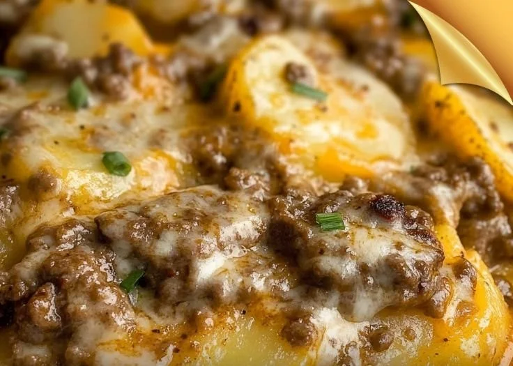 Delicious Crockpot Hamburger Potato Casserole ready to serve