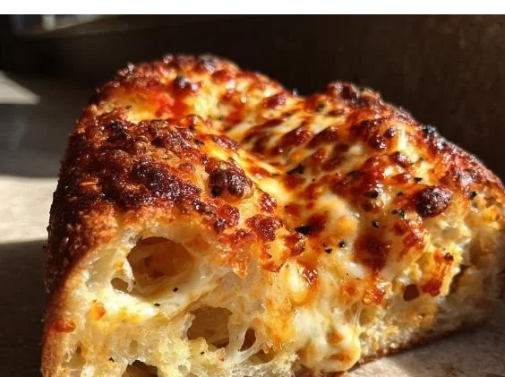 Gluten-free garlic bread pizza with melted cheese and herbs