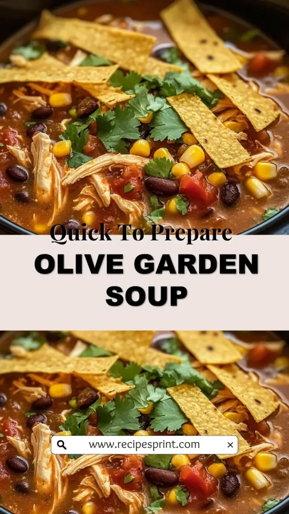 Delicious Olive Garden soup served in a bowl with fresh ingredients.