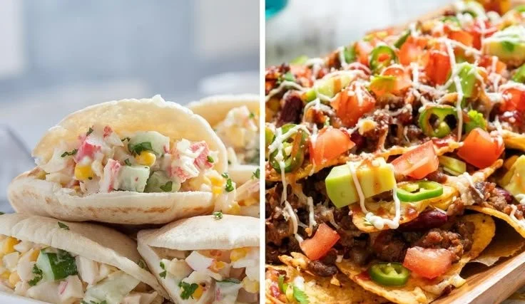 Platter of colorful no-cook dinners featuring fresh vegetables and fruits