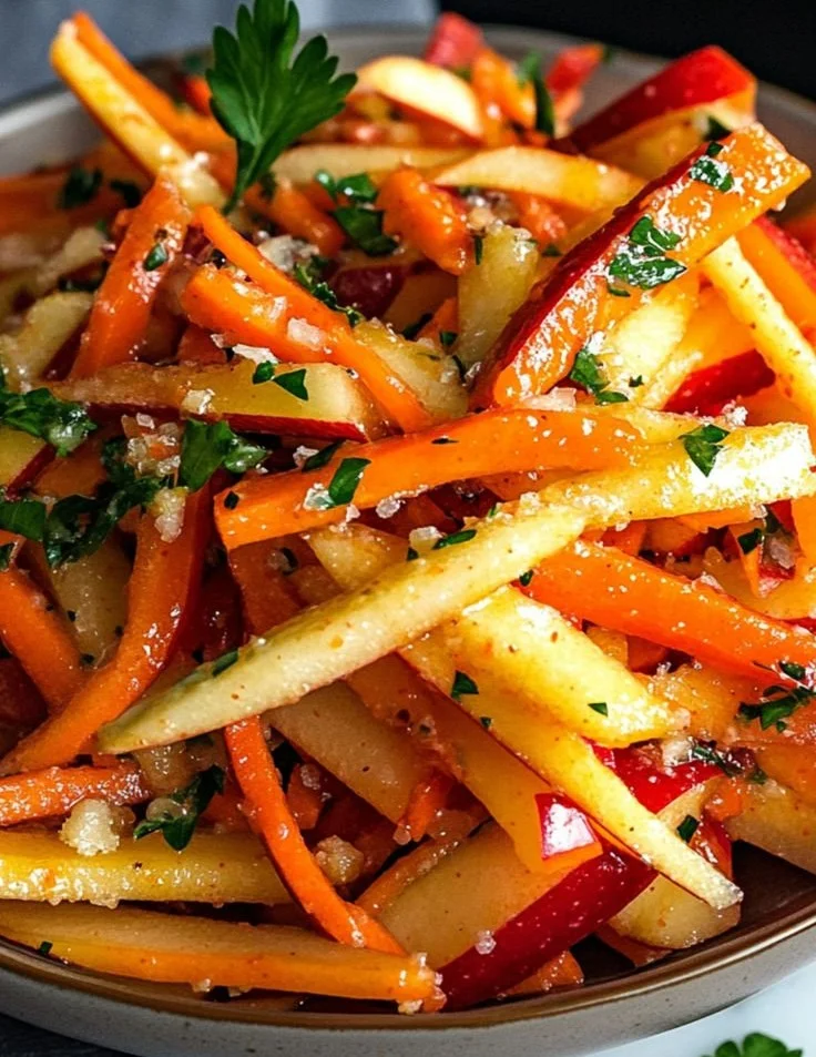 Delicious Carrot Apple Salad with fresh carrots and apples