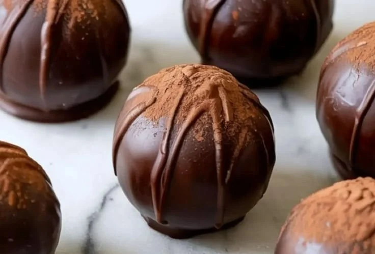 Healthy avocado cacao truffles made with wholesome ingredients.