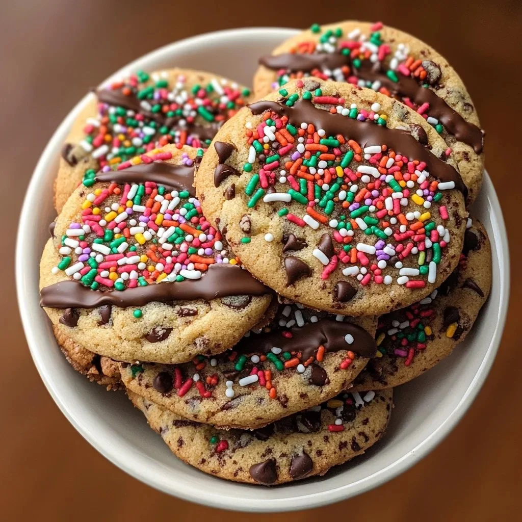 Delicious Chocolate Chip Special Occasion Cookies on a festive plate