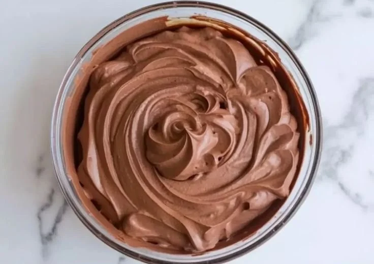 Decadent chocolate mousse cake filling for dessert