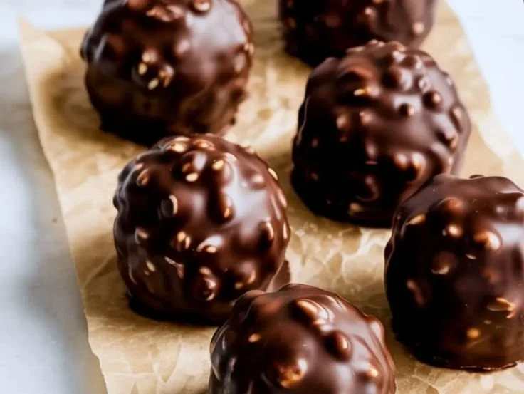 Gluten-free chocolate quinoa bites arranged on a plate.