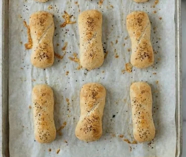 Delicious homemade pizza sticks fresh out of the oven
