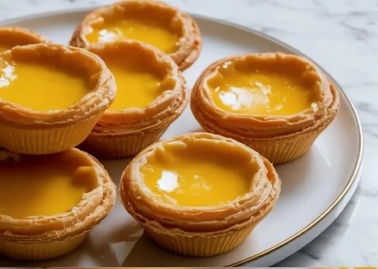 Delicious Hong Kong egg tart with creamy filling and flaky pastry crust