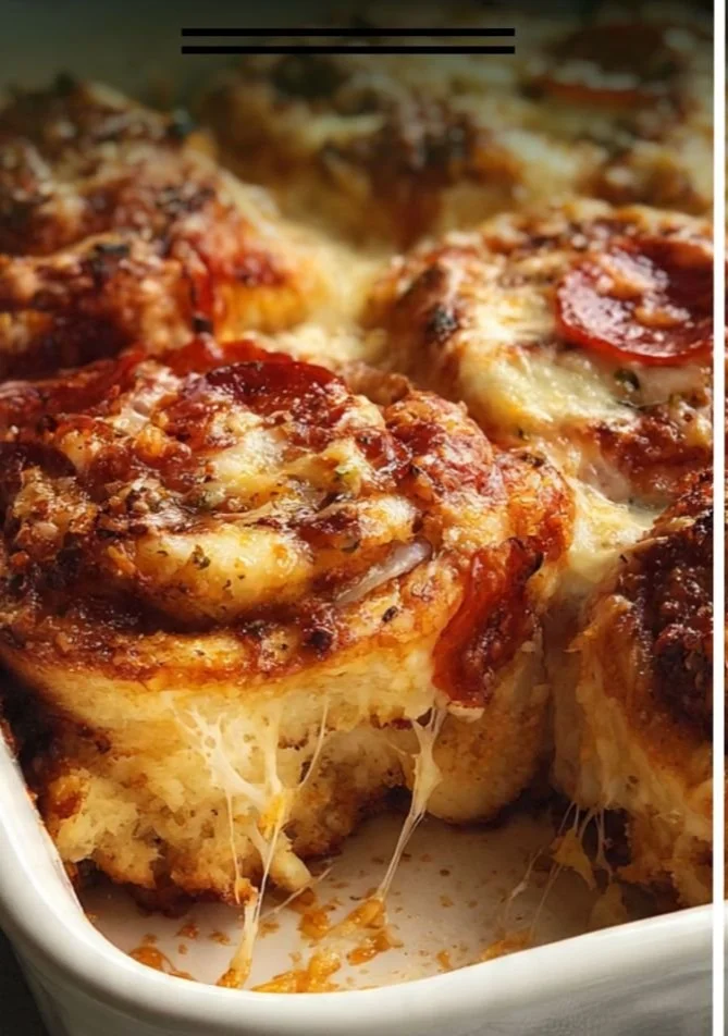 Pepperoni Pizza Scrolls fresh out of the oven, ready to serve