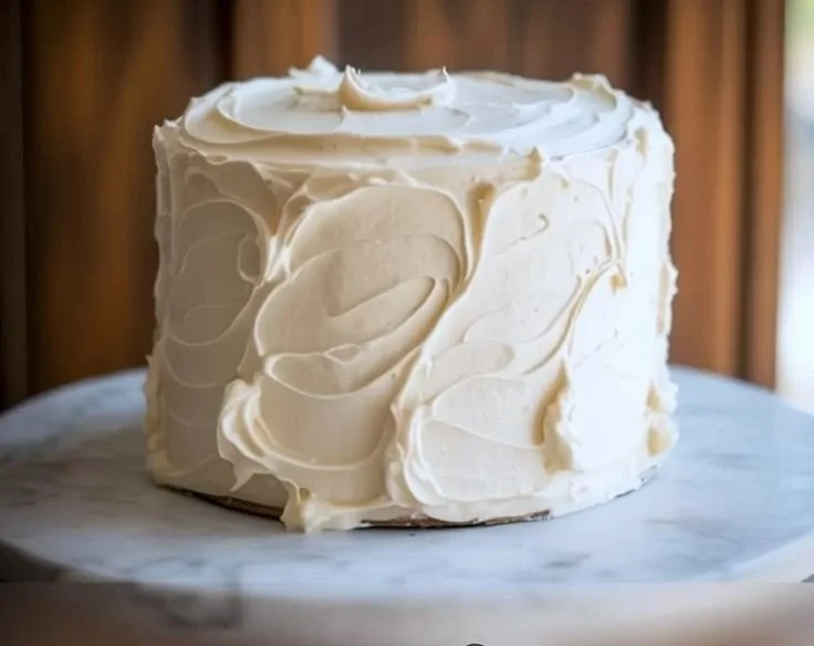 Delicious Russian Buttercream frosting on a beautifully decorated cake
