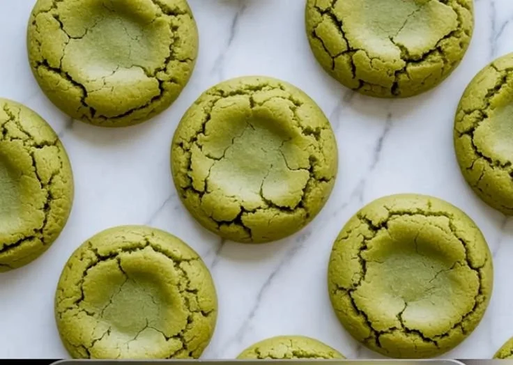 Delicious soft and chewy matcha cookies baked to perfection
