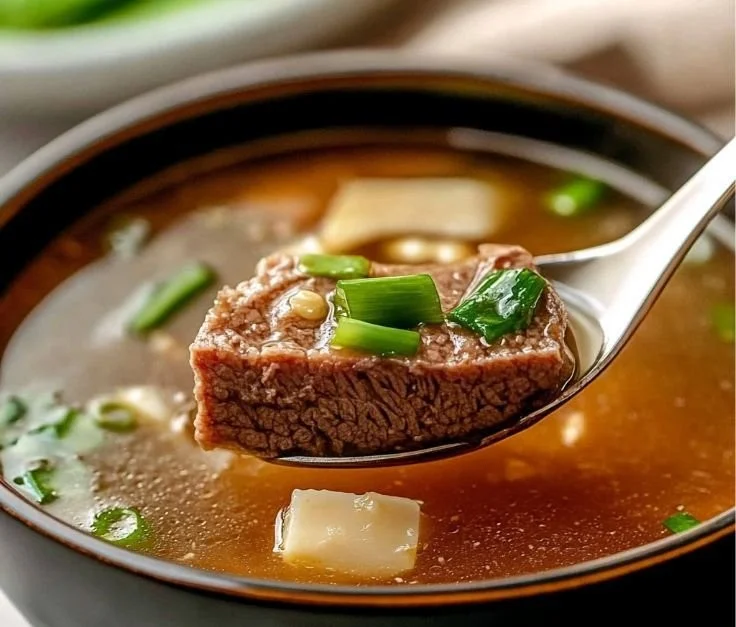 Delicious Korean winter soup recipe with vegetables and spices.