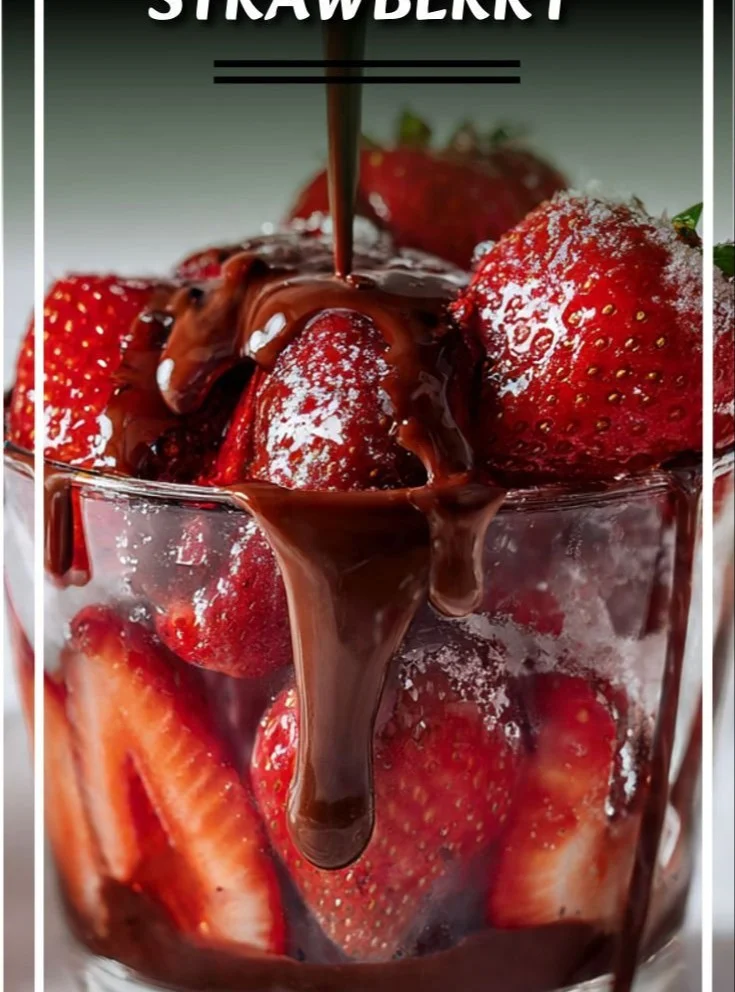 Chocolate-drizzled strawberry cups dessert