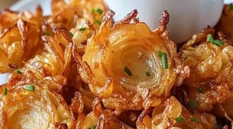 Air Fryer Crispy Mini Blooming Onions served as a healthy snack