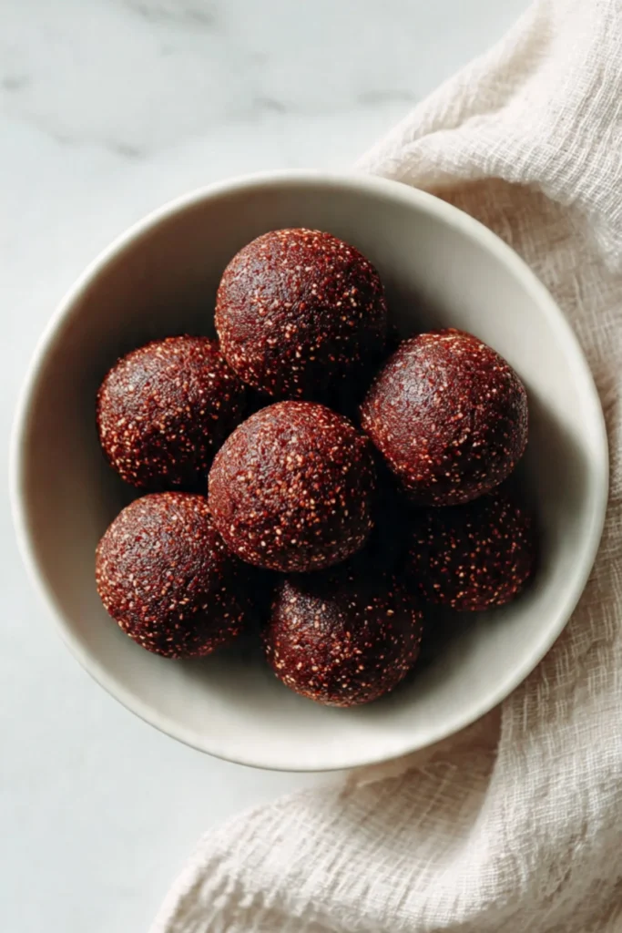 Black Sesame Brownie Protein Balls - Healthy snacks rich in protein.
