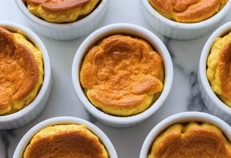 Delicious homemade Carrot Soufflé served on a plate
