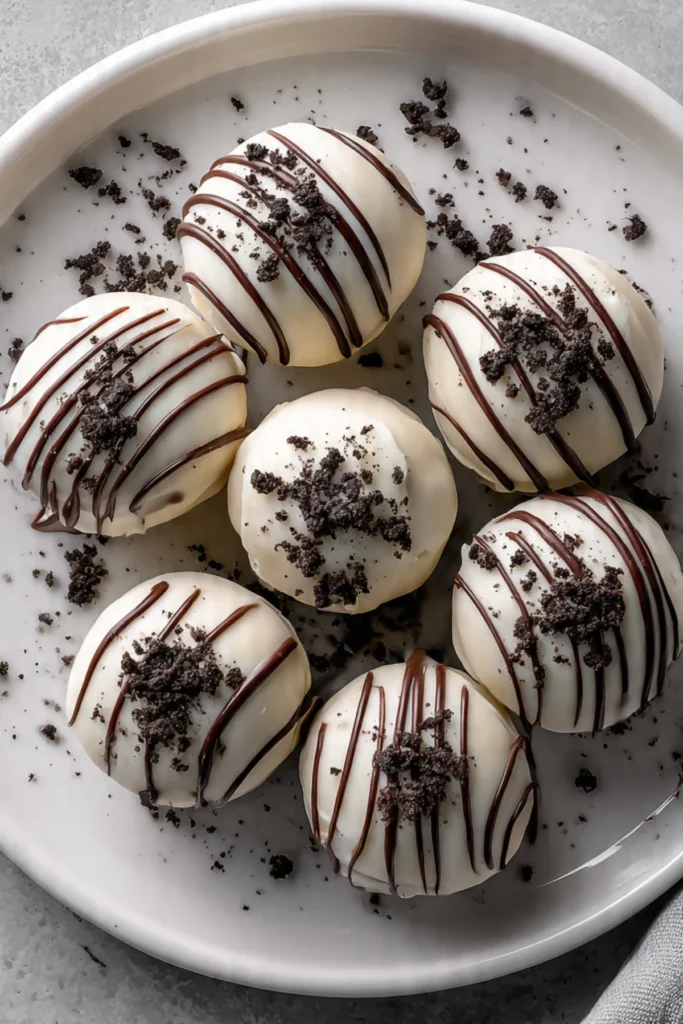 Deliciously crafted Oreo Truffles on a platter.