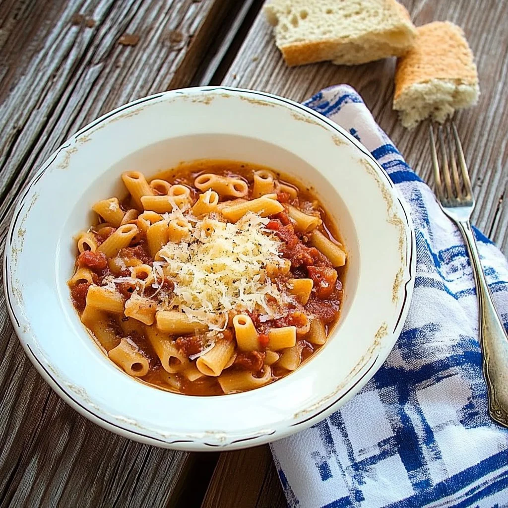 Bowl of Pasta and Beans topped with fresh herbs and spices