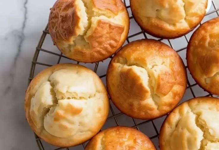 Delicious sour cream muffins on a plate ready for serving