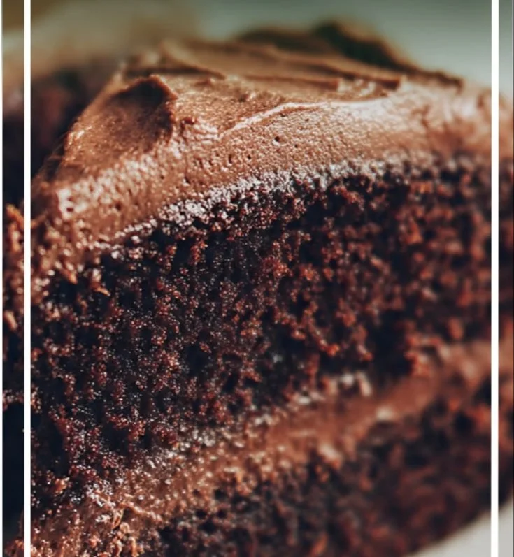 Delicious Chocolate Mayonnaise Cake with rich frosting and a moist texture.