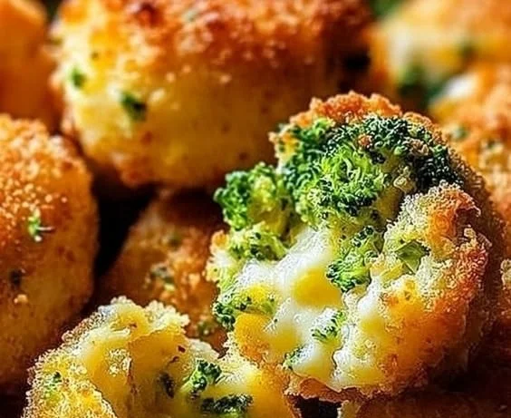 Delicious broccoli cheese puffs, baked to perfection for a tasty snack.