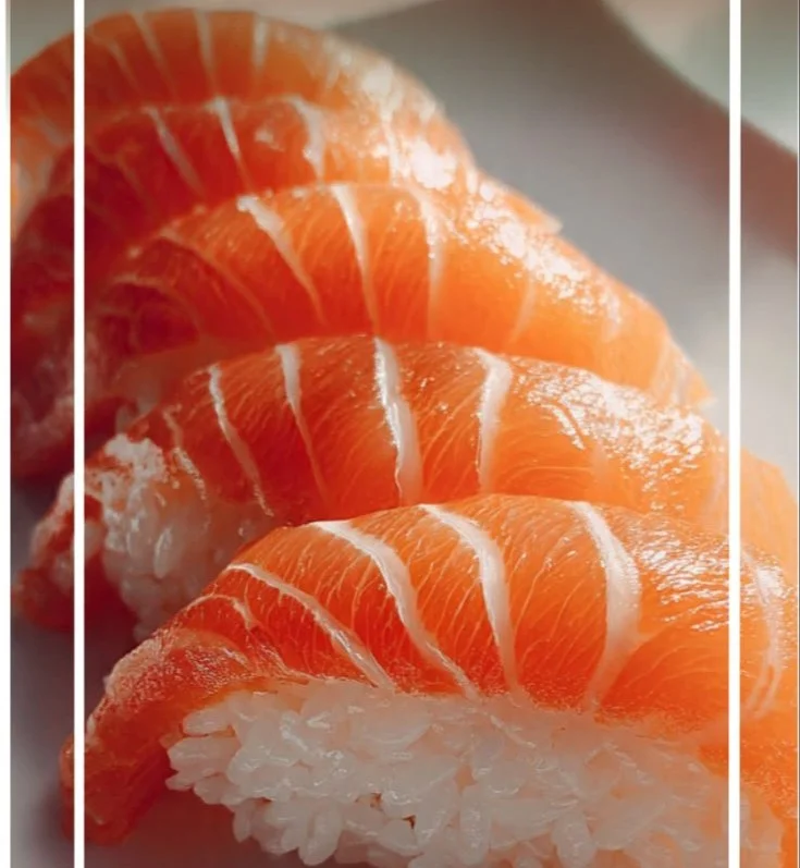 Delicious Salmon Nigiri Sushi with fresh salmon and sushi rice