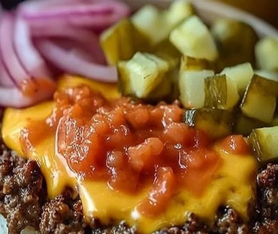 Delicious cheeseburger bowls with fresh toppings and condiments
