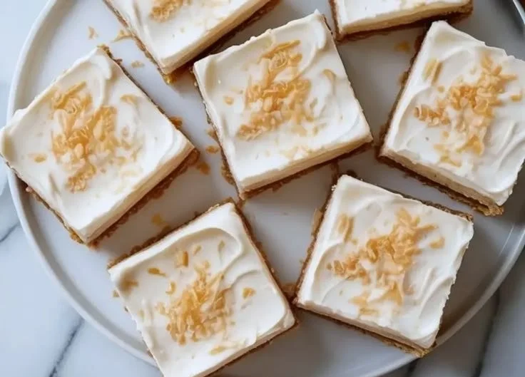 Delicious Coconut Cream Pie Bars with silky coconut filling and a golden crust.