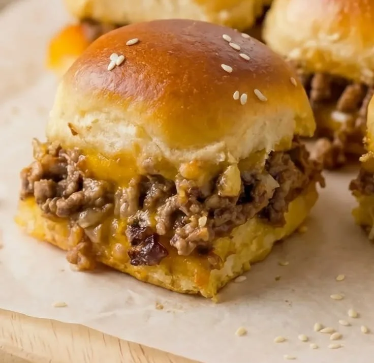 Delicious homemade cheeseburger sliders served on a platter