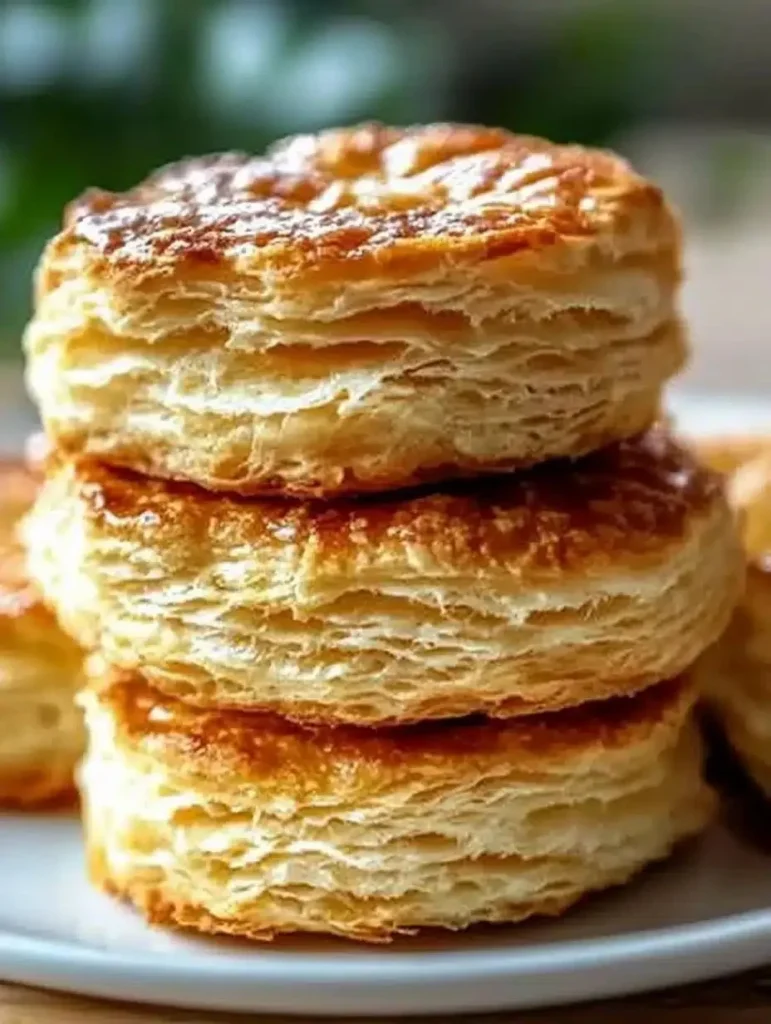 Fluffy gluten-free biscuits on a wooden table with fresh herbs.