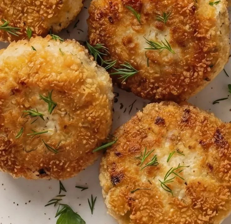 Juicy homemade chicken patties served with fresh herbs and dipping sauce.