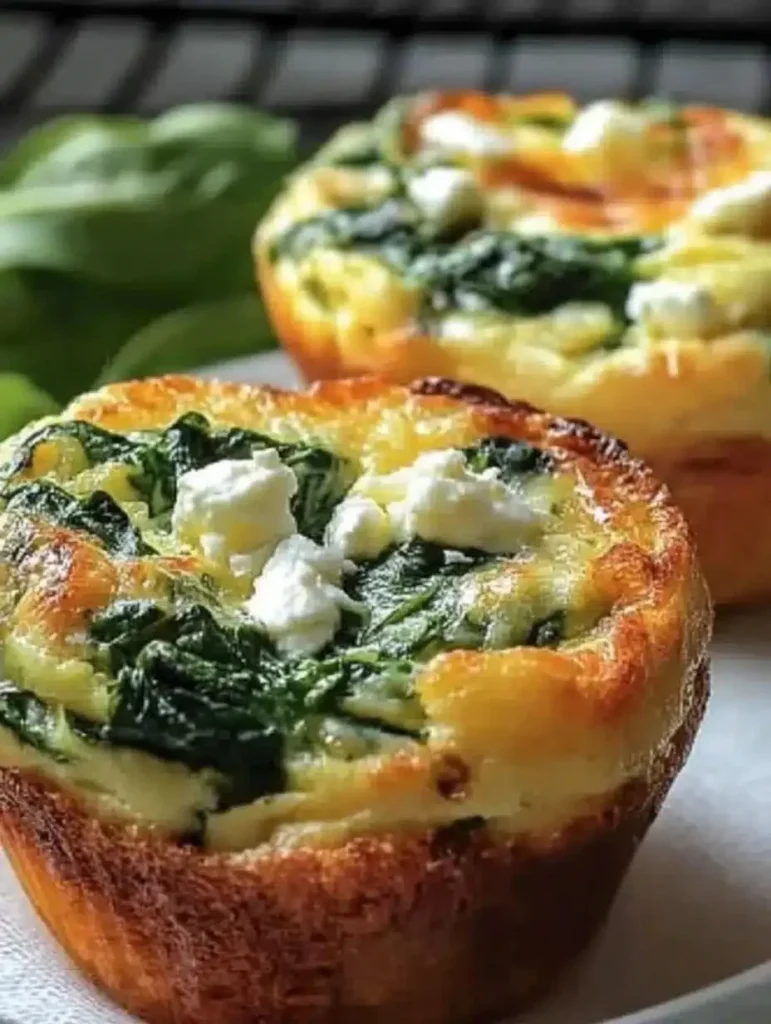 Quick and healthy egg muffins with spinach and feta recipe