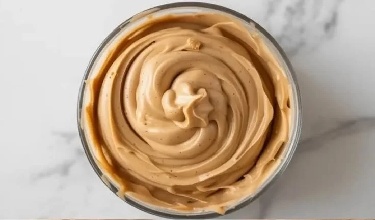 Delicious cookie butter frosting made with speculoos and butter on cupcakes
