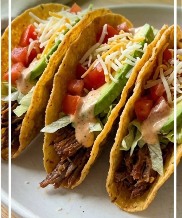 Crispy chipotle beef tacos served with fresh toppings and salsa